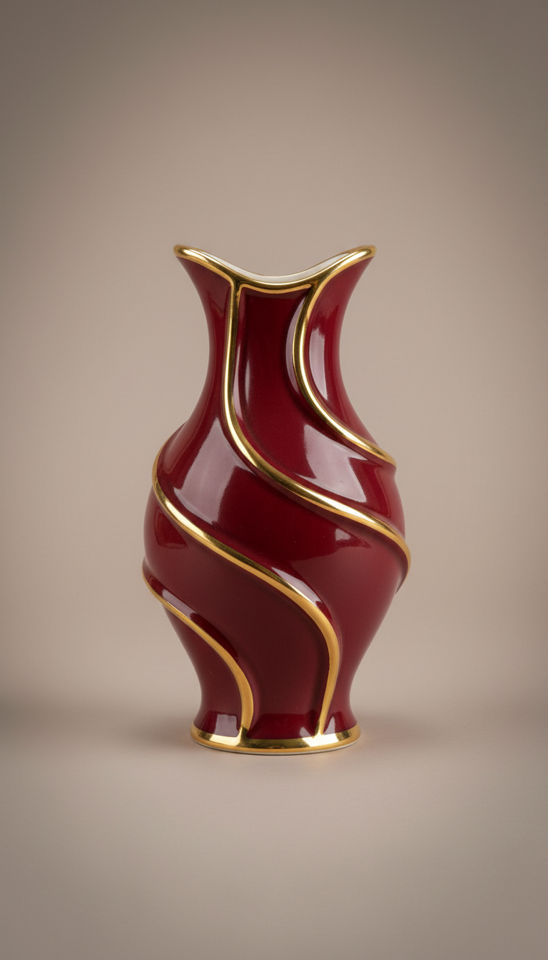 Gold-Trimmed Ceramic Decor Piece