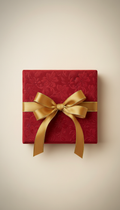 Velvet Floral Box with Gold Ribbon