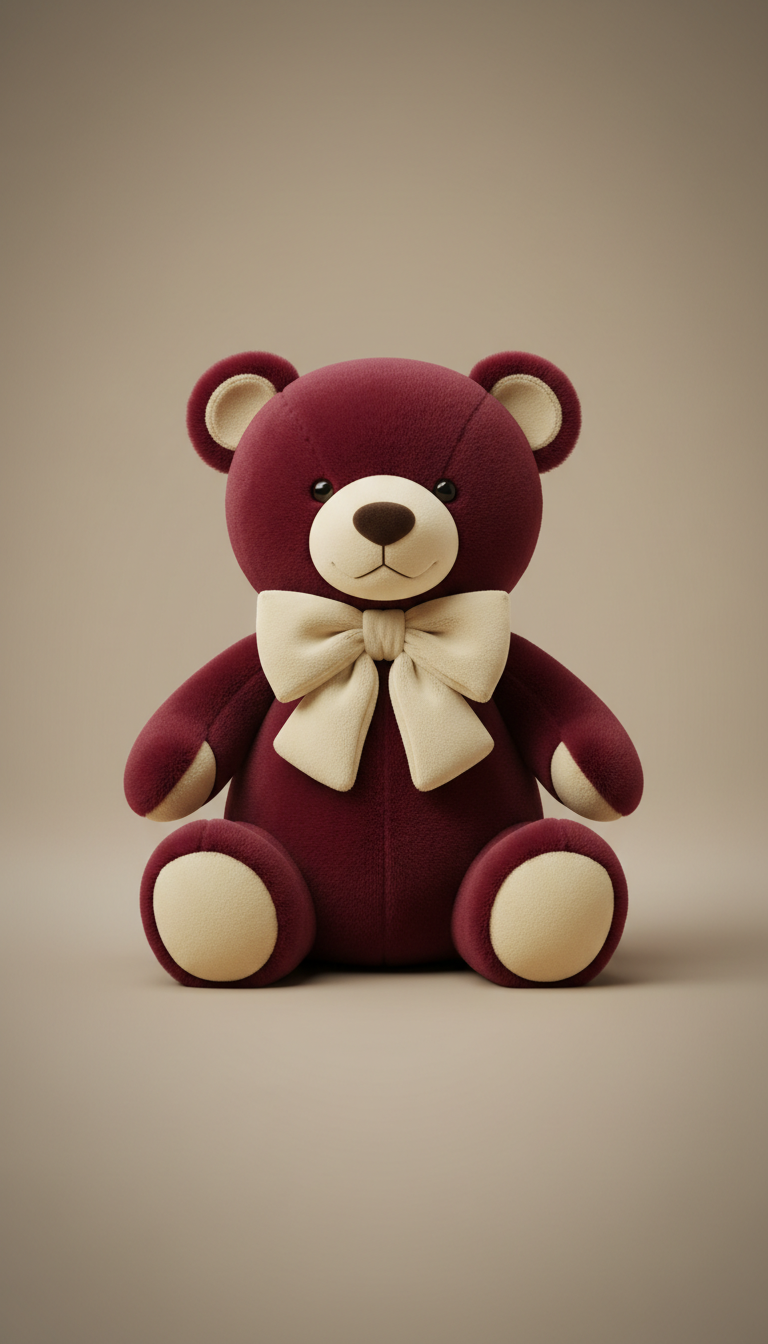 Luxury Plush Toy in Burgundy and Cream